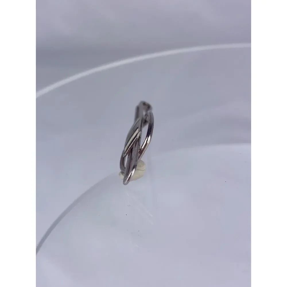 E Initial Silver Tone Tie Clip Bar White Black Enamel Retro Vintage O1